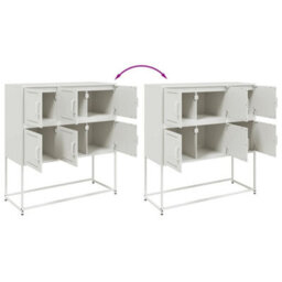 Berkfield Sideboard White 100.5X39X107 Cm Steel - thumbnail 9