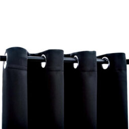 Berkfield Blackout Curtains With Metal Rings 2 Pcs Black 140X245 Cm - thumbnail 4