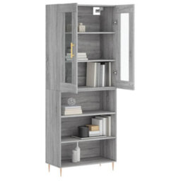 Berkfield Highboard Grey Sonoma 69.5X34X180 Cm Engineered Wood - thumbnail 3