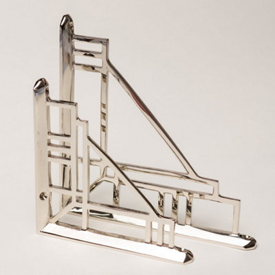 Brass bee Solid Brass Camden Shelf Brackets - Nickel 205mm X 205mm - Large - image 1
