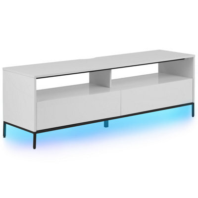 Beliani Tv Stand Led Sydney White - image 1