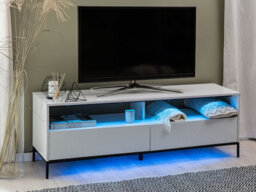 Beliani  Tv Stand Led Sydney White - thumbnail 2