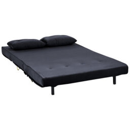 Beliani Sofa Bed 2 Seater Vestfold Velvet Black - thumbnail 6