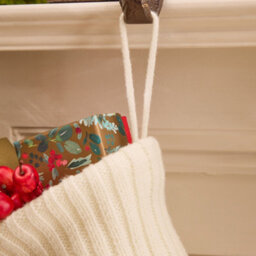 Dibor Traditioanl Ivory Chunky Knit Christmas Xmas Gift Decoration Christmas Stocking For Kids - thumbnail 4