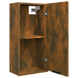 Berkfield Classic Wall-Mounted Bathroom Cabinet Smoked Oak 32X20X67 Cm - thumbnail 8