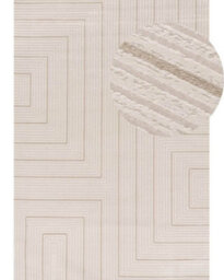 The Rugs Carmel Cream/beige Geometric Design Area Rug And Runner Non Shedding, Stain Resistant, Soft - thumbnail 2