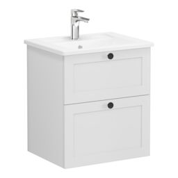 Vitra Harlow Essence Matt Light Grey Wall-Mounted Vanity Unit & Basin Set (W)605mm (H)670mm - thumbnail 3