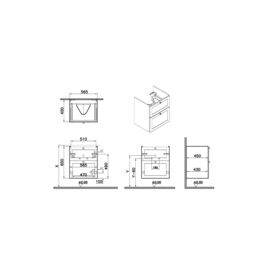 Vitra Harlow Essence Matt Light Grey Wall-Mounted Vanity Unit & Basin Set (W)605mm (H)670mm - thumbnail 5