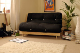 Comfy Living 4Ft6 Futon Set In Black