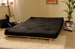Comfy Living 4Ft6 Futon Set In Black - thumbnail 2
