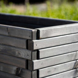Primrose Rectangle  Pine Wood Raised Trough Outdoor Patio Planter In Grey 1.8M - thumbnail 2