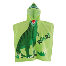Catherine Lansfield Kids Dinosaur Hooded Cotton 60X120Cm Towel Poncho Green - thumbnail 5