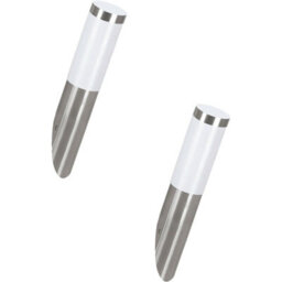 2 Pack Ip44 Stainless Steel Outdoor Wall Light - Modern Porch Lamp With 12W E27 Bulb