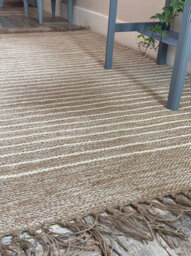 Second Nature Online Bekal Flat Weave Rug Striped Design Cotton And Jute 120 Cm X 180 Cm - thumbnail 2