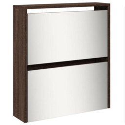 Berkfield Shoe Cabinet With Mirror 5-Layer Brown Oak 63X17X169.5 Cm - thumbnail 7