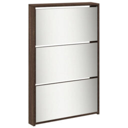 Berkfield Shoe Cabinet With Mirror 5-Layer Brown Oak 63X17X169.5 Cm - thumbnail 6