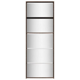 Berkfield Shoe Cabinet With Mirror 5-Layer Brown Oak 63X17X169.5 Cm - thumbnail 5
