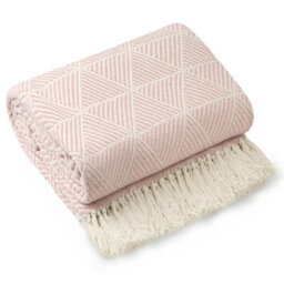 Emma Barclay Zahra Blanket/throw For Sofa Chair Bed Blush Pink 130X150Cm - thumbnail 1