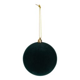Felt Flocked Round Bauble (D) 150mm - Green - thumbnail 2