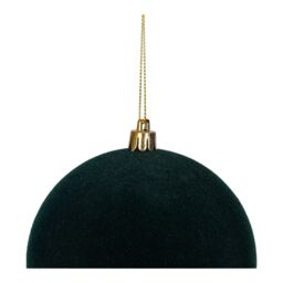 Felt Flocked Round Bauble (D) 150mm - Green - thumbnail 3