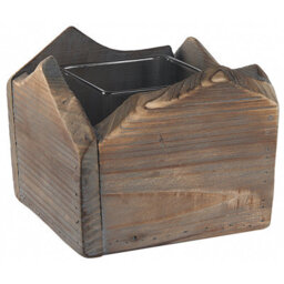 Beliani Set Of 2 Candle Holders Plateros Fir Wood 15/12 Cm Dark Brown - thumbnail 4