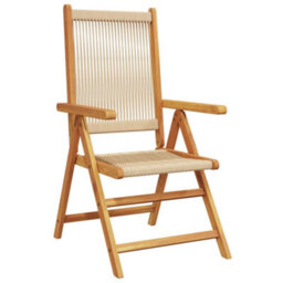 Berkfield Reclining Garden Chairs 4 Pcs Beige Solid Wood Acacia - thumbnail 3