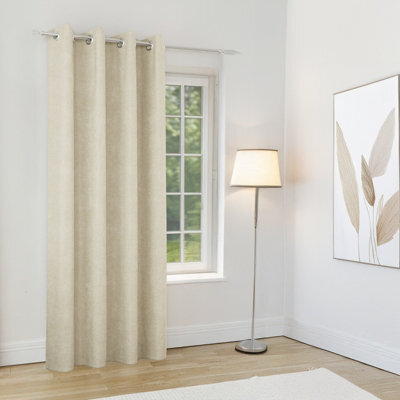 Enhanced Living Knightsbridge 100% Blackout, Thermal Cream Single Door Curtain With Eyelet Header - 66X84 Inch (168X214Cm) - image 1