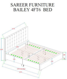 Sareer Furniture Sareer Bailey Bed, Bed In A Box, Contemporary Grey Upholstered Bed - thumbnail 7