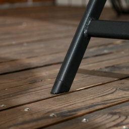 Wyld Haus Nonila 110Cm Black Steel And Glass Folding Outdoor Dining Table For 6 - thumbnail 9
