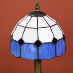 Homcom Tiffany-Style Table Lamp For Bedroom, Bulb Not Included, Blue - thumbnail 8