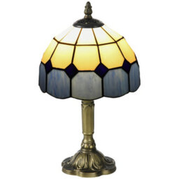 Homcom Tiffany-Style Table Lamp For Bedroom, Bulb Not Included, Blue - thumbnail 2