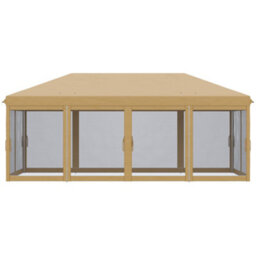 Outsunny 6 X 3(M) Pop Up Party Tent Canopy With 6 Removable Sidewalls Beige - thumbnail 9