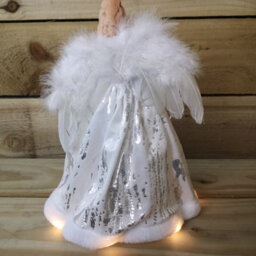Samuel Alexander 30Cm Battery Powered Light Up Christmas Angel Tree Topper With Leds - thumbnail 7