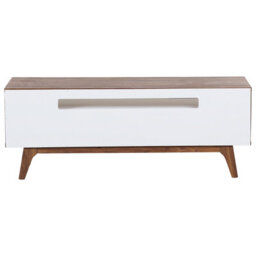 Wyld And Coco Aurora Tv Stand Dark Brown And White Gloss With Three Drawers And Cable Management - thumbnail 4