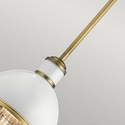 Luminosa Lighting Luminosa Kichler Tollis Globe Pendant Ceiling Light Natural Brass & White - thumbnail 4