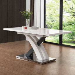 Furniture in Fashion Axara Large Extending Grey Dining Table 6 Paris White Chairs - thumbnail 3