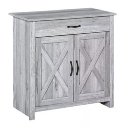 Wyld Haus Toro Noyo Grey Grain Farmhouse Sideboard With Sliding Barn Doors, 80Cm X 39.7Cm X 80Cm - thumbnail 2