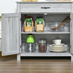 Wyld Haus Toro Noyo Grey Grain Farmhouse Sideboard With Sliding Barn Doors, 80Cm X 39.7Cm X 80Cm - thumbnail 9