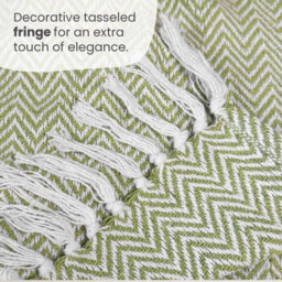Allure Bath Fashions Audley Cotton Herringbone Sofa Throw Blanket (Green, 150 X 200Cm) - thumbnail 4