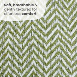 Allure Bath Fashions Audley Cotton Herringbone Sofa Throw Blanket (Green, 150 X 200Cm) - thumbnail 6