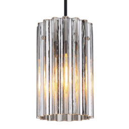 Luminosa Lighting Luminosa Cayden Slim Pendant Ceiling Light Nickel Matt Clear Glass Shade 1X E27 - thumbnail 3
