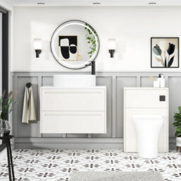 Royal Bathrooms Royal Bathroom Elmore 800mm Classic White Wall Mounted Countertop Bathroom Vanity Unit 2 Drawer With Peak Basin - thumbnail 5