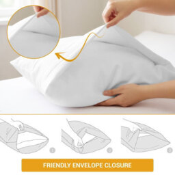 Lazzaro Premium 100% Egyptian Cotton Pillowcases 300 Thread Count 4 Pack Breathable Ultrasoft - thumbnail 2