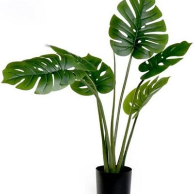 Biznest Artificial Banana Faux Leaf Plant Tropical Rich Foliage Green Long Lasting Floral Arrangements Home Decor 90 Cm Tall