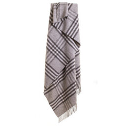 100% Pure New Wool Hex Check Throw Blanket Made In Wales Grey - thumbnail 2