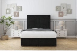 "Comfort Royal Black Plush Ottoman Bed With Mattress With 26"" Strutted Headboard 2'6 Small Single" - thumbnail 1