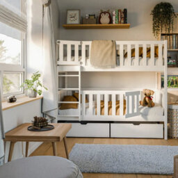 Arte Ksawery White Wooden Bunk Bed 80 X 180Cm - No Mattress - thumbnail 4