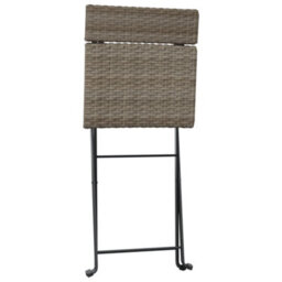 Berkfield Folding Bistro Chairs 8 Pcs Grey Poly Rattan And Steel - thumbnail 5