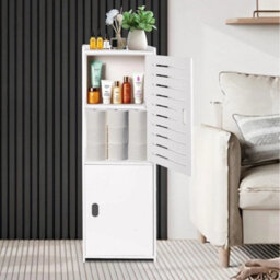 3-Tier Bathroom Storage Cabinet White Waterproof Freestanding - thumbnail 5