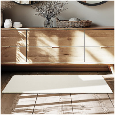 Tectake Rug Zonelle Short Pile And Ultra-Soft Carpet In Rectangular Or Round Design 60 X 110 Cm - Cream - image 1